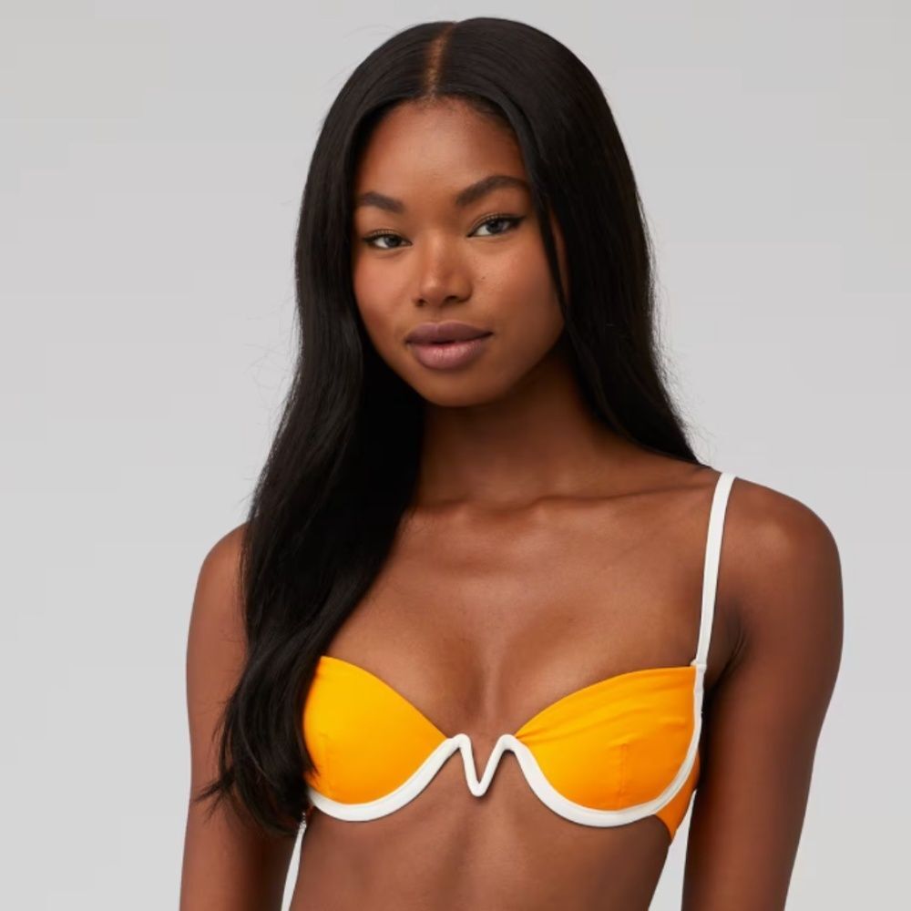 L*SPACE Swim Orange Nico Top - Small